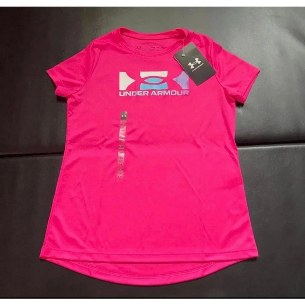 NWT Under Armour Leggings & Tee Set Girls Youth Size Small
